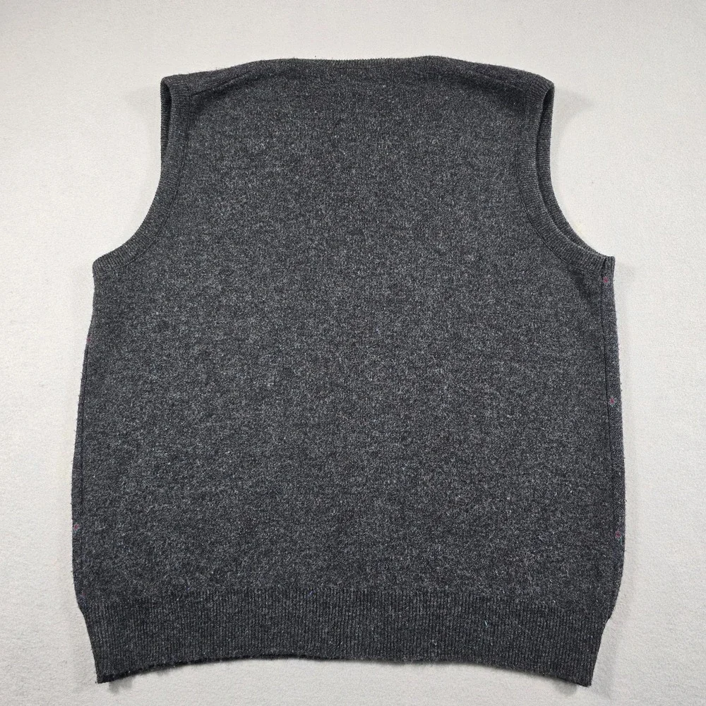 Robert Bruce Mens XL Gray Sweater Vest V-Neck Geometric‎ Orlon Acrylic Vintage